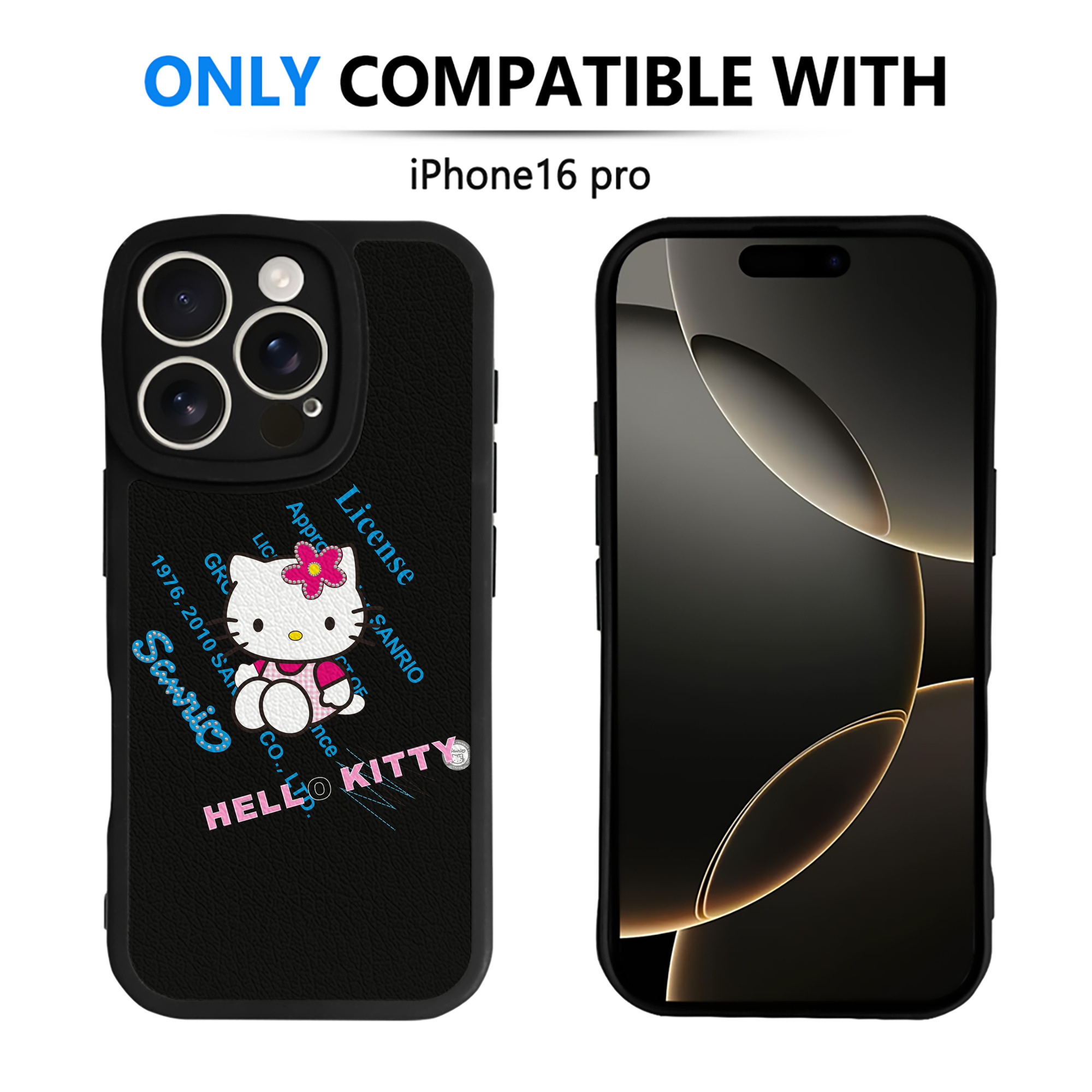 （画像用） Hello Kitty ハローキティ 【iPhone 16シリーズ対応】シリコンスマホケース（レザー調） 材質：シリコン